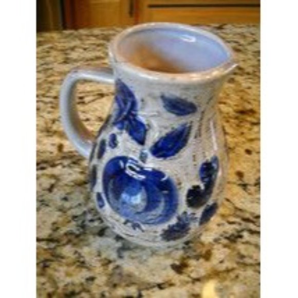VINTAGE Made in West Germany Fruit Pattern Pitcher Creamer Blue 419-14 - Picture 5 of 6